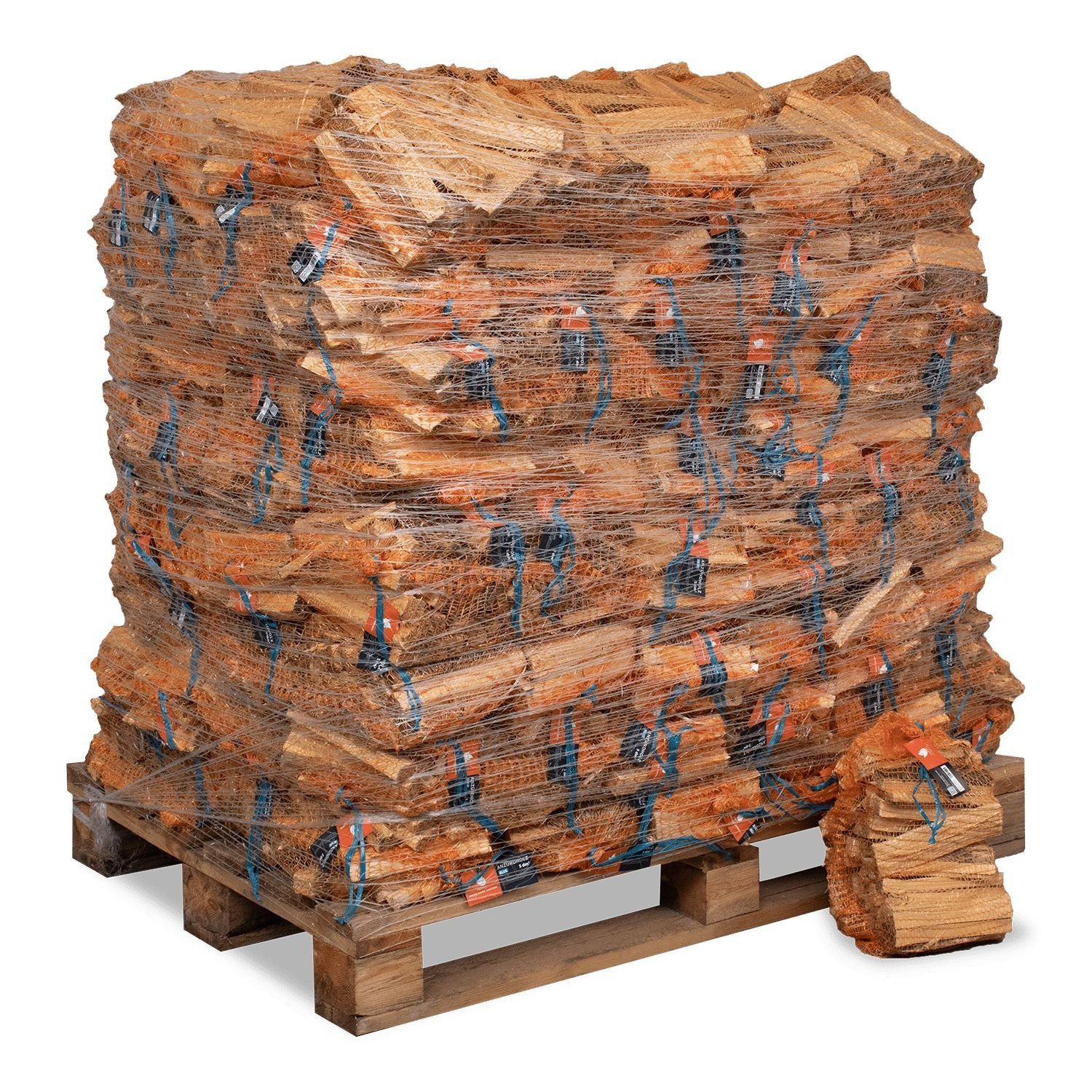 Heizfuxx Anzündholz Blue - Palette 18 cm (2kg x 96) Sack 192kg